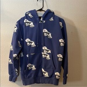 Obey Blue Hoodie with Cartoon Print